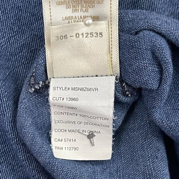 True Religion Henley Shirt Mens XL Blue Long Sleeve Pocket Long Sleeve - Picture 12 of 13